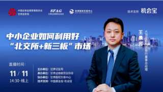 甘肃辖区举办中小企业如何利用好“北交所 新三板”市场网络直播培训